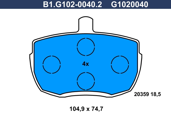 Комплект тормозных колодок дисковый тормоз GALFER B1.G102-0040.2