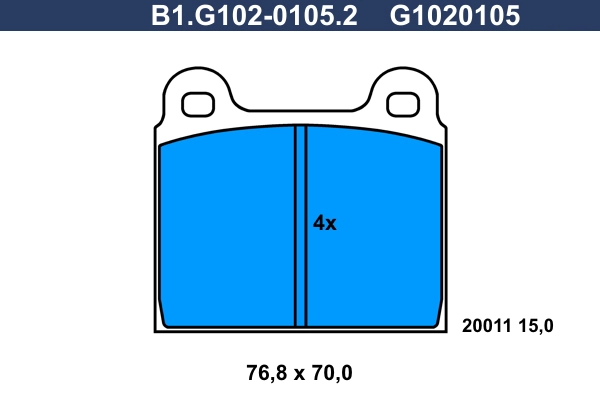 Комплект тормозных колодок дисковый тормоз GALFER B1.G102-0105.2