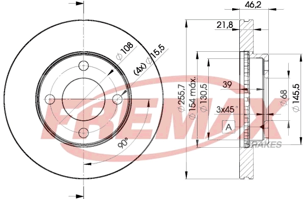 Тормозной диск FREMAX BD-3633