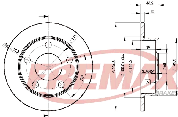 Тормозной диск FREMAX BD-3634