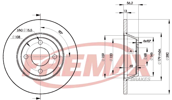 Тормозной диск FREMAX BD-8014