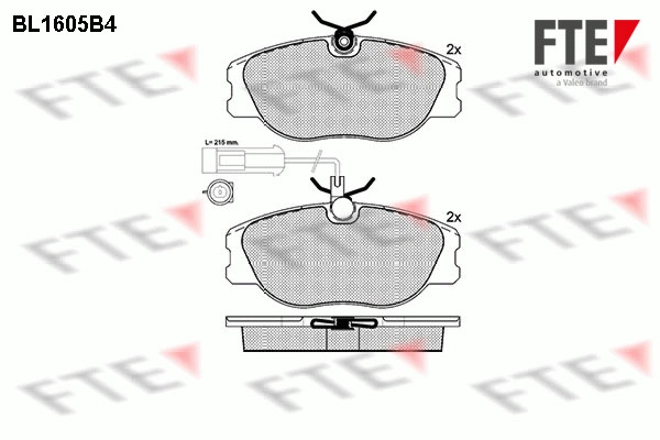 Комплект тормозных колодок дисковый тормоз FTE BL1605B4