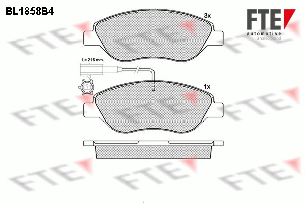 Комплект тормозных колодок дисковый тормоз FTE BL1858B4