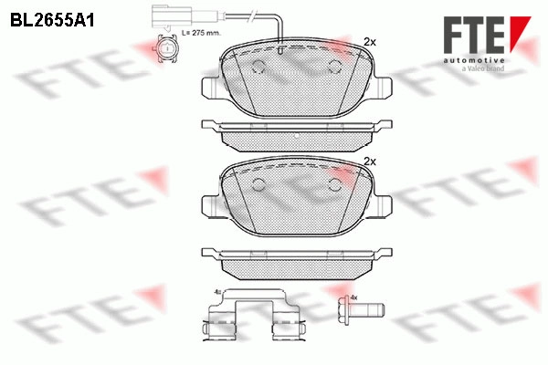 Комплект тормозных колодок дисковый тормоз FTE BL2655A1