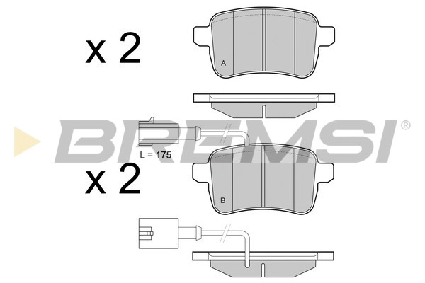 Комплект тормозных колодок дисковый тормоз BREMSI BP3438