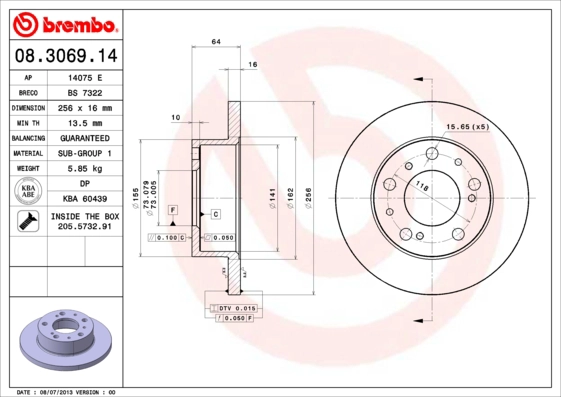 Тормозной диск BRECO BS 7322