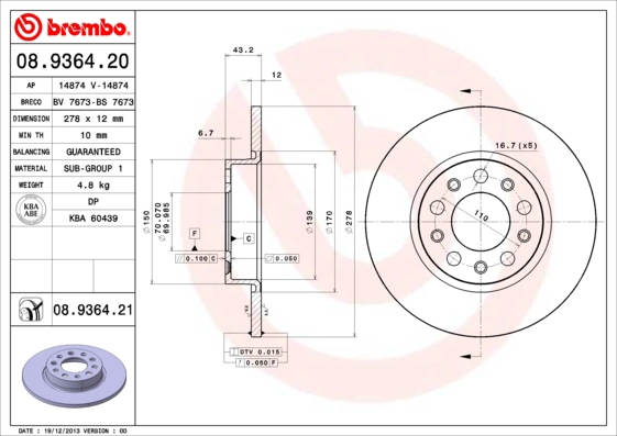 Тормозной диск BRECO BS 7673