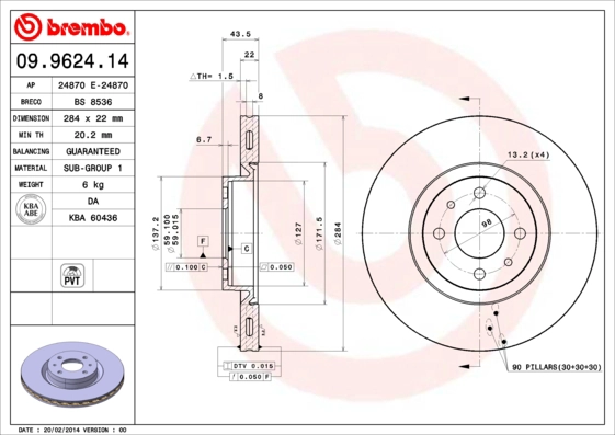 Тормозной диск BRECO BS 8536
