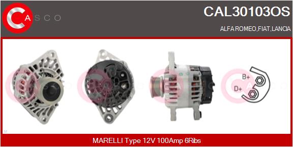 Генератор reman - no core value CASCO CAL30103OS