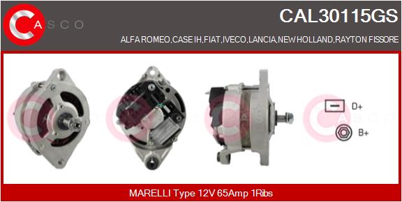 Генератор genuine CASCO CAL30115GS