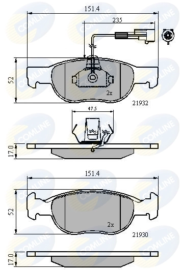 Комплект тормозных колодок дисковый тормоз comline COMLINE CBP11171