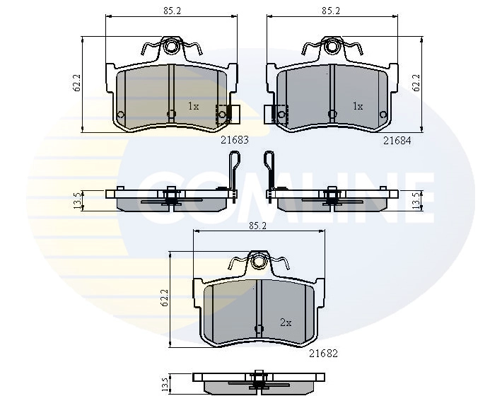 Комплект тормозных колодок дисковый тормоз comline COMLINE CBP3811