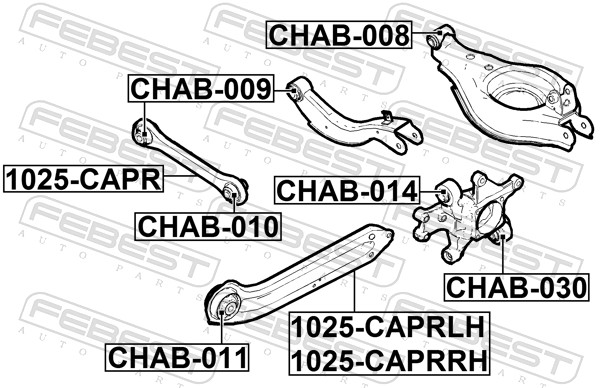 Подвеска рычаг независимой подвески колеса FEBEST CHAB-030