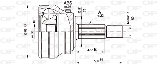 Шарнирный комплект приводной вал OPEN PARTS CVJ5109.10