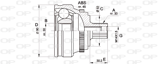 Шарнирный комплект приводной вал OPEN PARTS CVJ5110.10