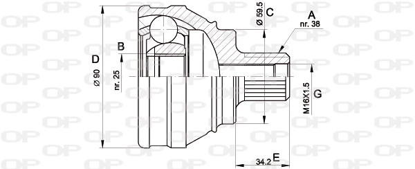 Шарнирный комплект приводной вал OPEN PARTS CVJ5117.10