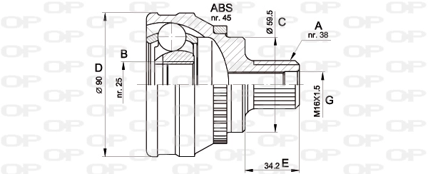 Шарнирный комплект приводной вал OPEN PARTS CVJ5119.10