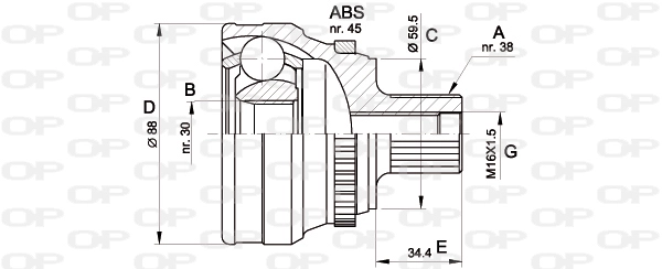 Шарнирный комплект приводной вал OPEN PARTS CVJ5139.10