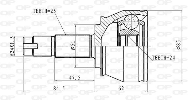 Шарнирный комплект приводной вал OPEN PARTS CVJ5525.10