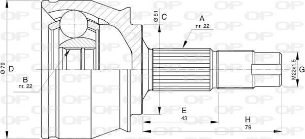 Шарнирный комплект приводной вал OPEN PARTS CVJ5742.10