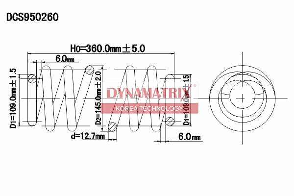 Пружина ходовой части DYNAMATRIX-KOREA DCS950260