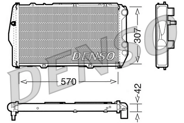 Радиатор охлаждение двигателя DENSO DRM02001