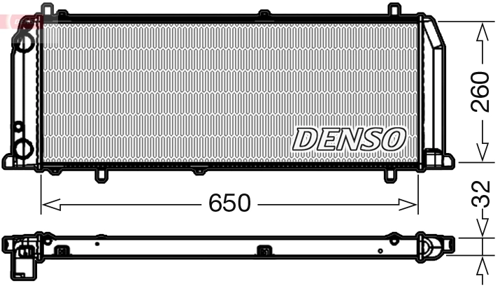 Радиатор охлаждение двигателя DENSO DRM02008