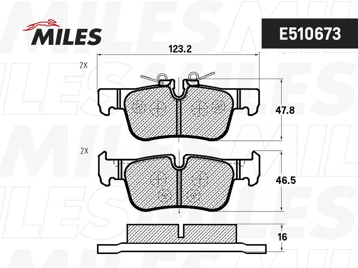 Комплект тормозных колодок дисковый тормоз MILES E510673