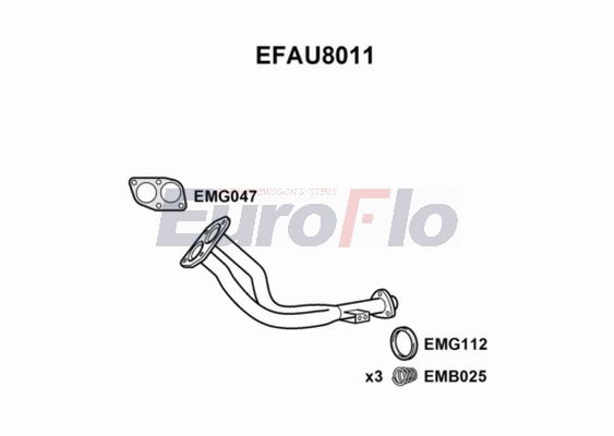 Труба выхлопного газа EUROFLO EFAU8011