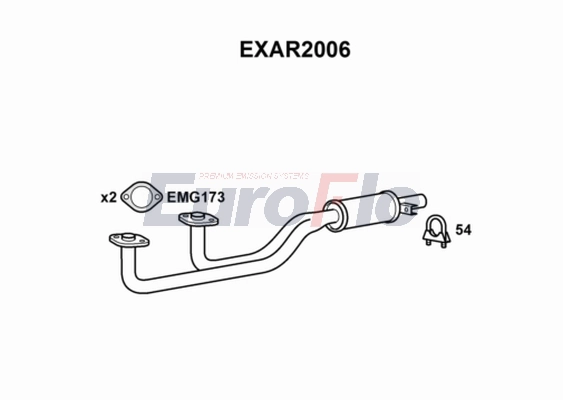 Труба выхлопного газа EUROFLO EXAR2006