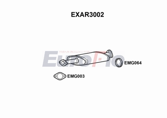 Средний глушитель выхлопных газов EUROFLO EXAR3002