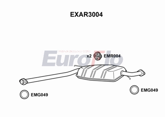 Средний глушитель выхлопных газов EUROFLO EXAR3004