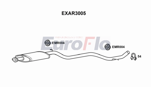 Средний глушитель выхлопных газов EUROFLO EXAR3005