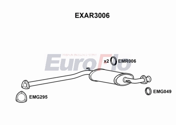 Средний глушитель выхлопных газов EUROFLO EXAR3006