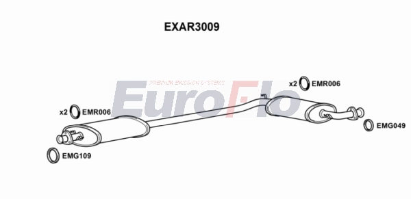 Средний глушитель выхлопных газов EUROFLO EXAR3009