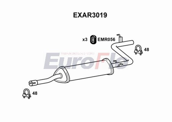 Средний глушитель выхлопных газов EUROFLO EXAR3019