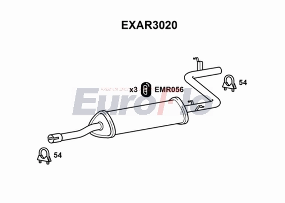 Средний глушитель выхлопных газов EUROFLO EXAR3020