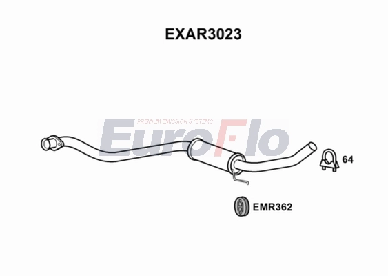 Средний глушитель выхлопных газов EUROFLO EXAR3023