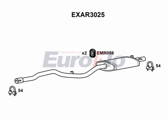 Средний глушитель выхлопных газов EUROFLO EXAR3025