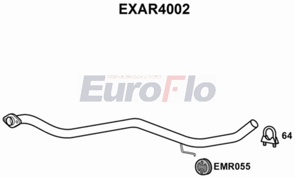 Труба выхлопного газа EUROFLO EXAR4002