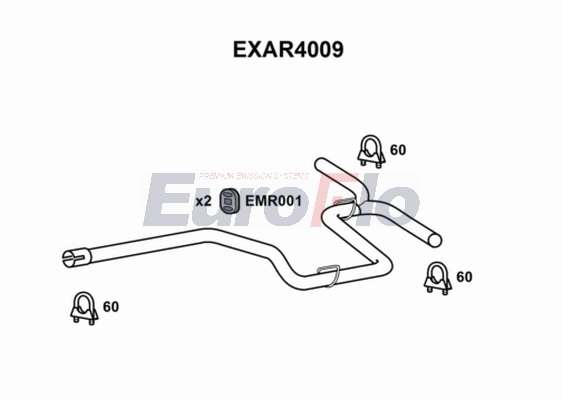 Труба выхлопного газа EUROFLO EXAR4009