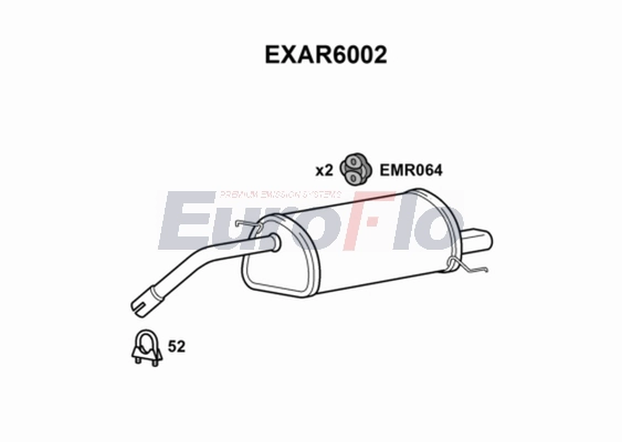 Глушитель выхлопных газов конечный EUROFLO EXAR6002