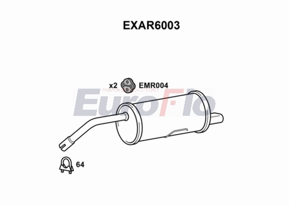 Глушитель выхлопных газов конечный EUROFLO EXAR6003