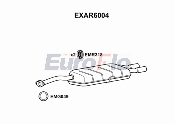 Глушитель выхлопных газов конечный EUROFLO EXAR6004