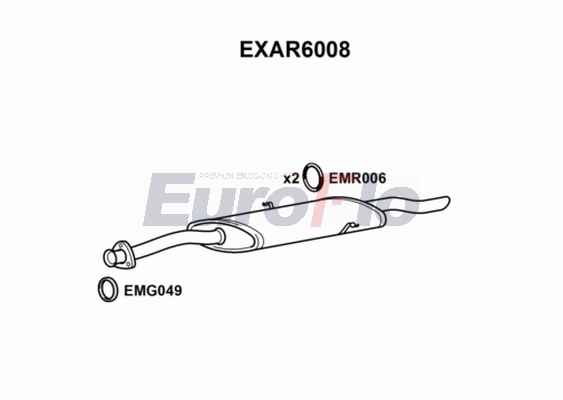 Глушитель выхлопных газов конечный EUROFLO EXAR6008