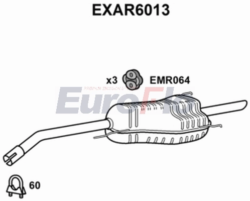 Глушитель выхлопных газов конечный EUROFLO EXAR6013