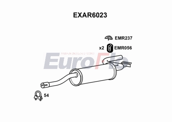 Глушитель выхлопных газов конечный EUROFLO EXAR6023