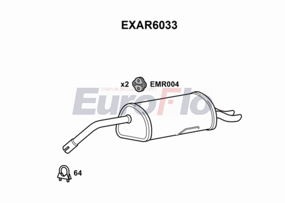 Глушитель выхлопных газов конечный EUROFLO EXAR6033