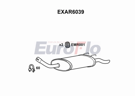 Глушитель выхлопных газов конечный EUROFLO EXAR6039