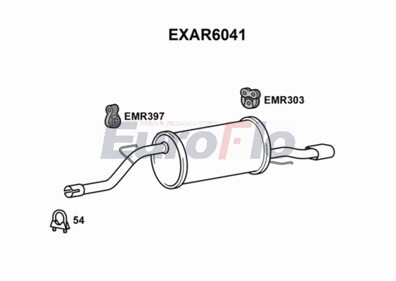 Глушитель выхлопных газов конечный EUROFLO EXAR6041
